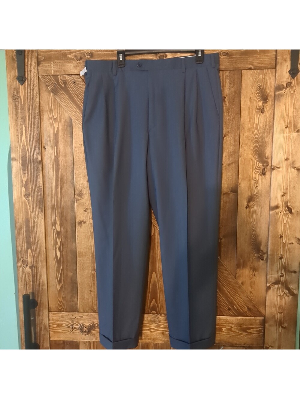 Zanella Bennett Dress Pants Mens 36x28 Gray Wool Cuff Todd Dress Slacks Suit